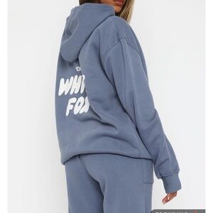 White Fox Blue Hoodie for Women XS/S
